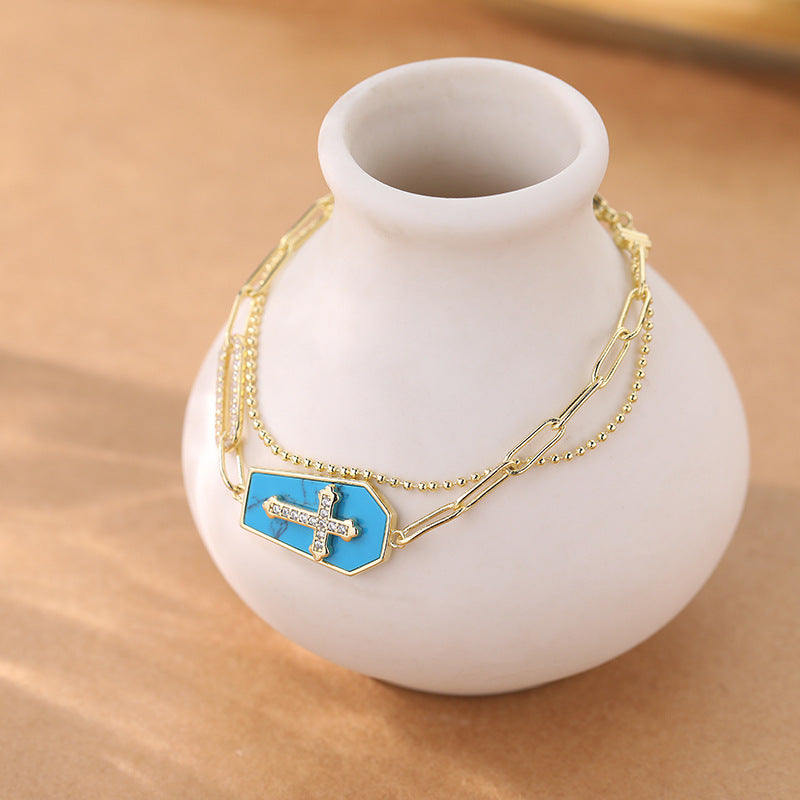 Holy Father Blessed Shield Cross Bracelet VIP