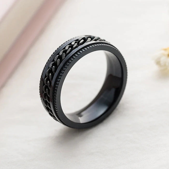 Rotatable bottle opener ring black