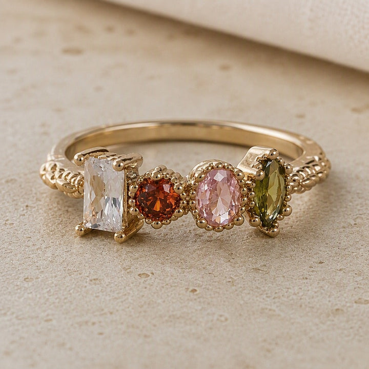 Multicolor Gemstone Statement Ring