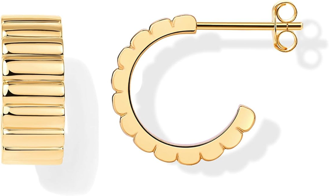 Classic Ridge Earrings | Gold