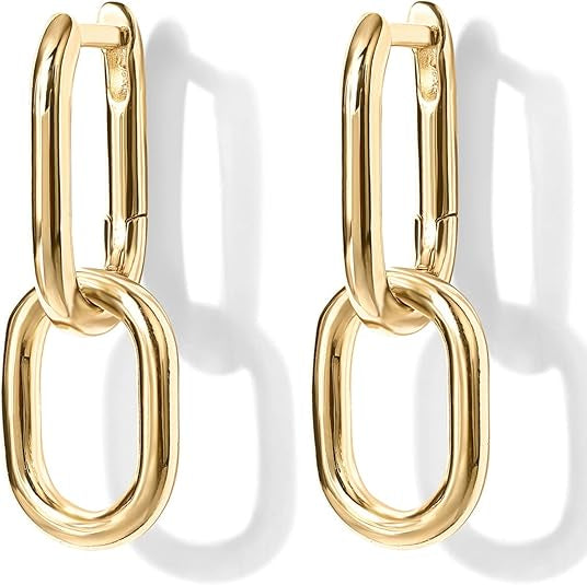 Link Drop Hoops | Gold