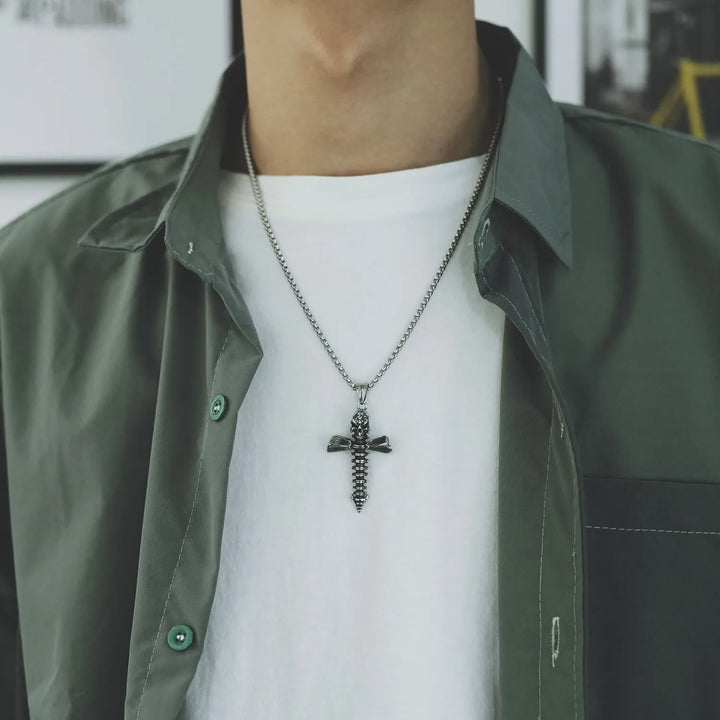 Punk Style Skull Crossbones Pendant Necklace