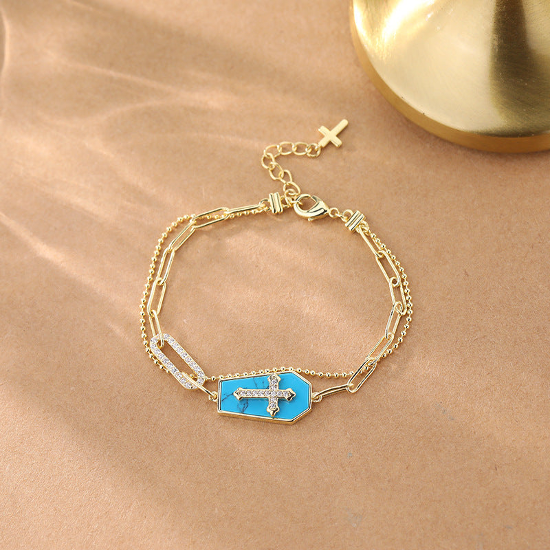 Holy Father Blessed Shield Cross Bracelet VIP