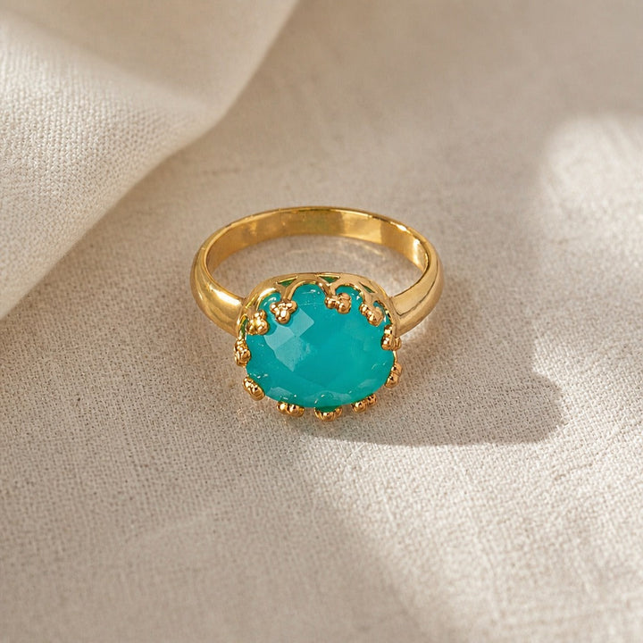 Turquoise Oval Solitaire Ring
