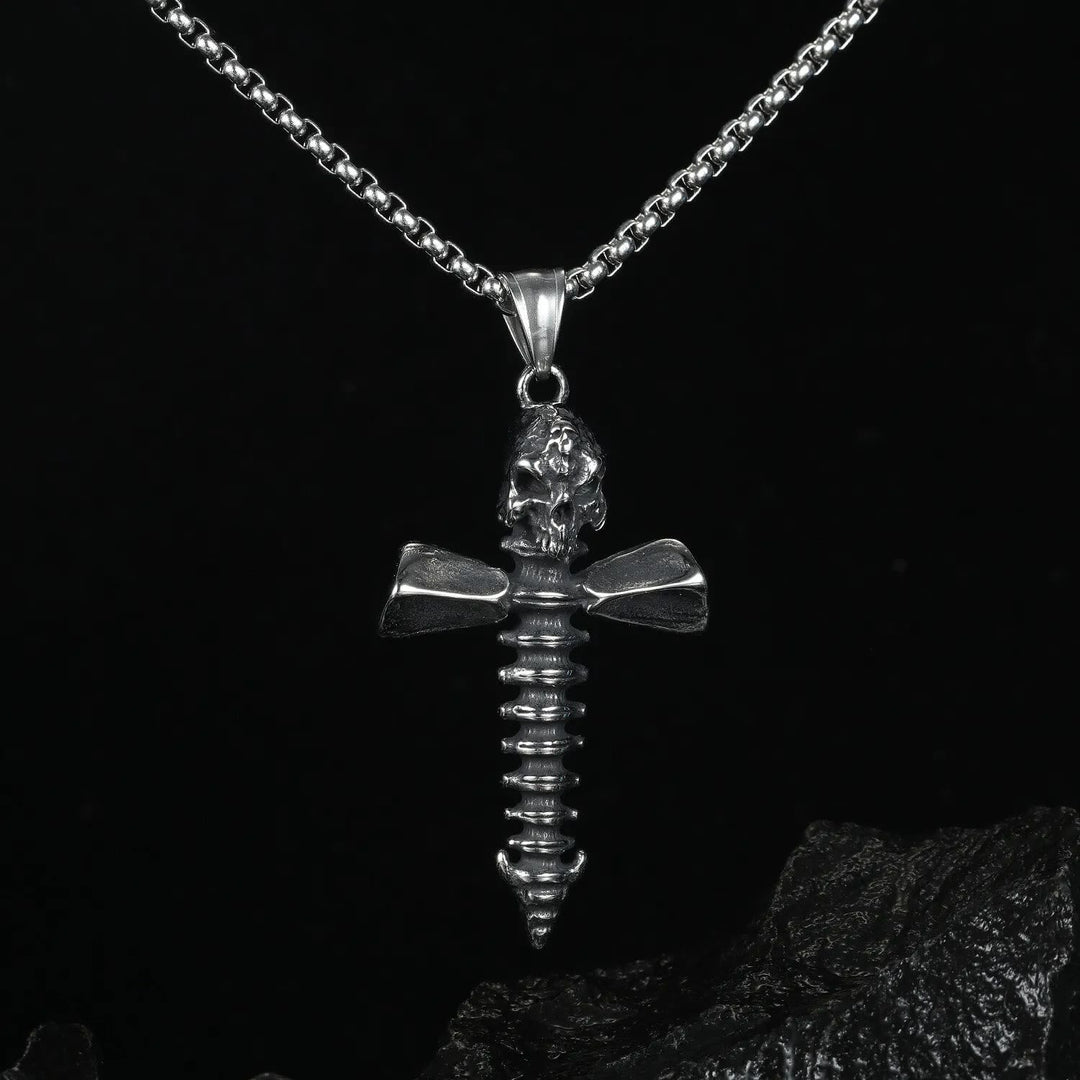 Punk Style Skull Crossbones Pendant Necklace
