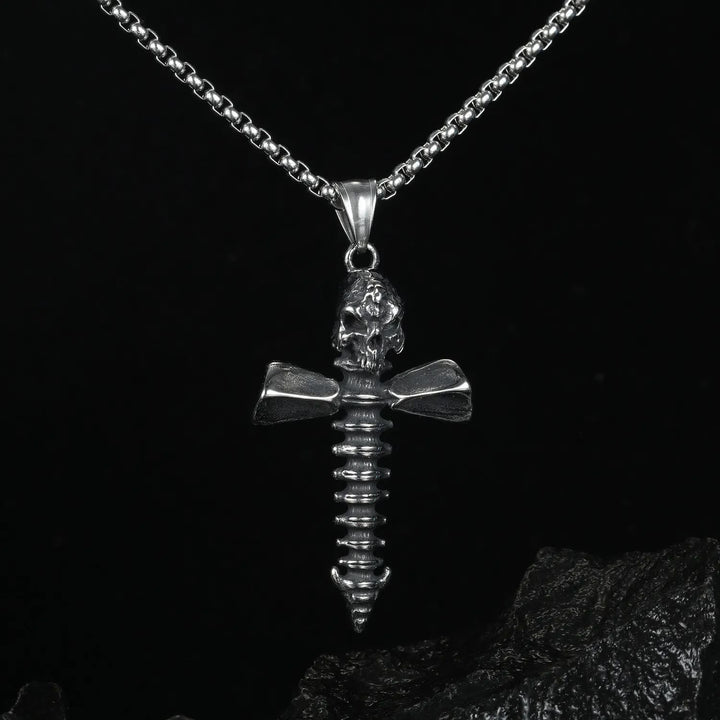 Punk Style Skull Crossbones Pendant Necklace