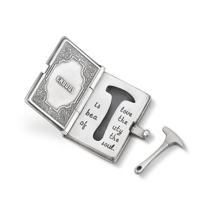 Bible with the Removable Rock Hammer Necklace
