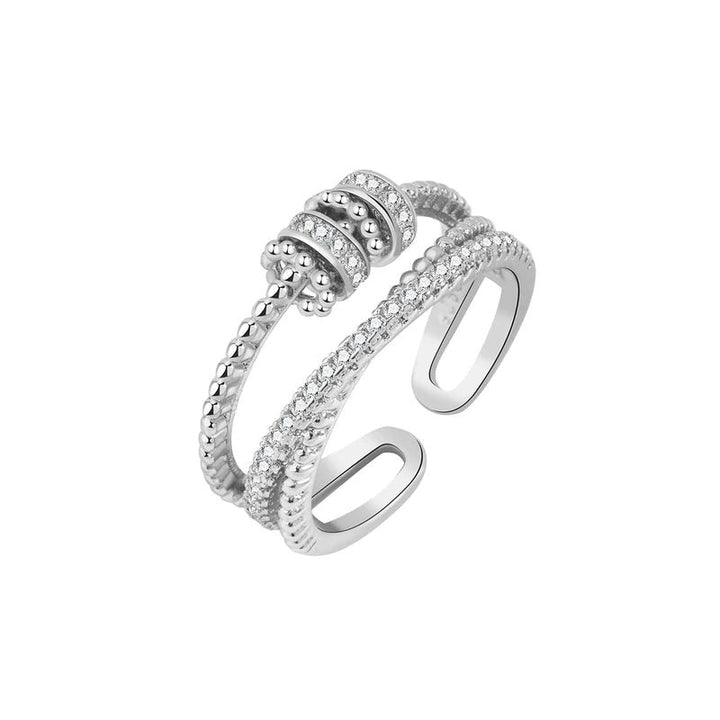 Anxiety ring with beads sterling silver