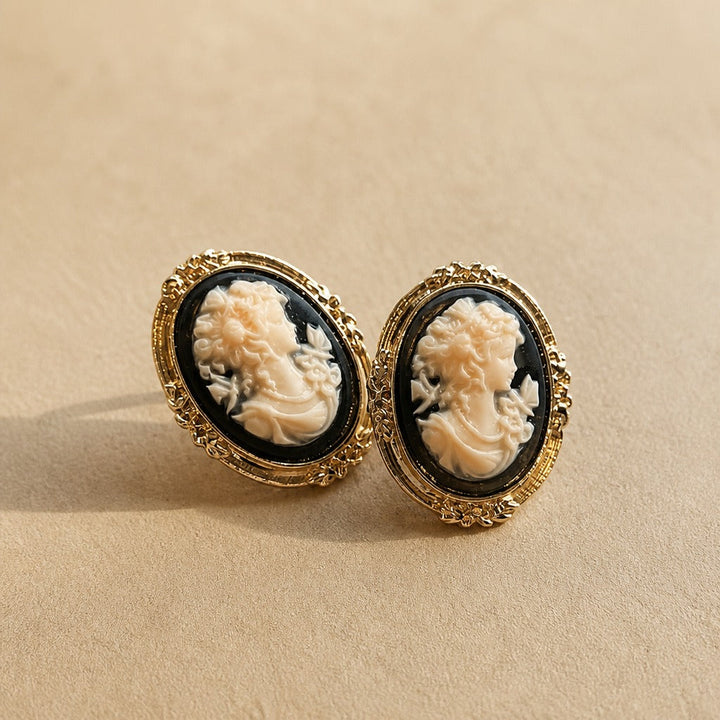 Celestial Cameo Stud Earrings