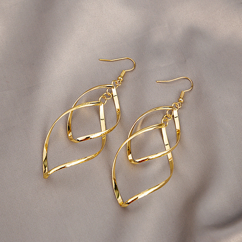 Minimalist Layered Drop Earrings | Gold