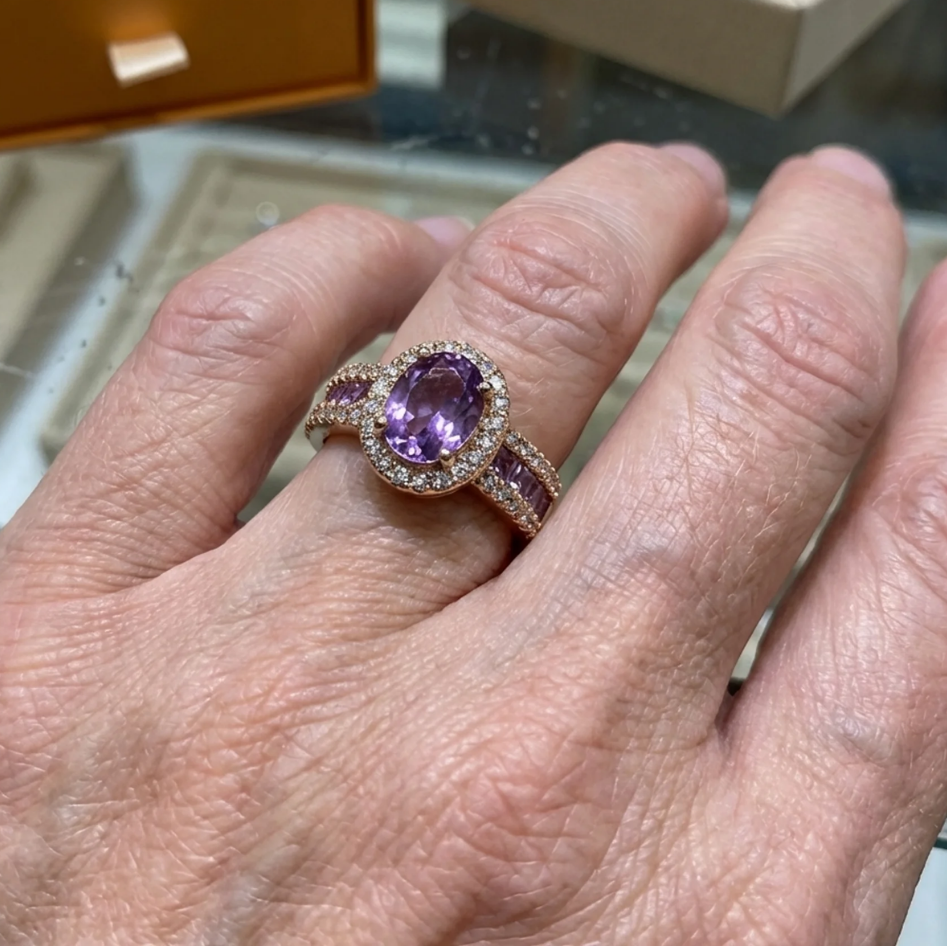 Odelia Violet Lumina Ring | Rose Gold