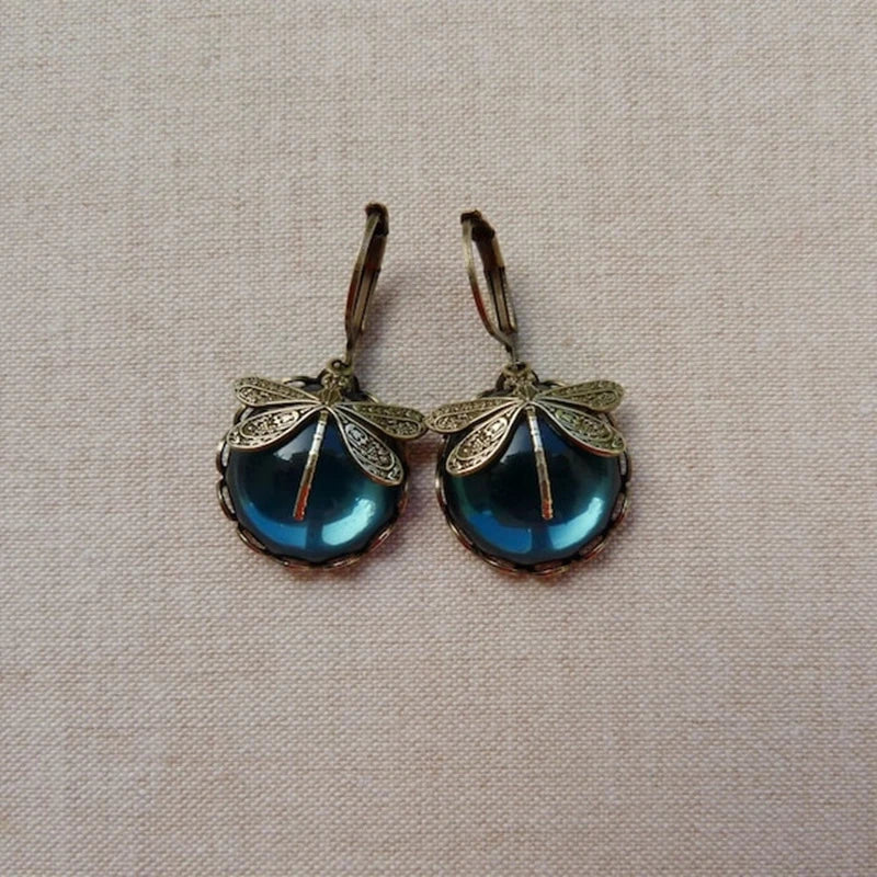 Elowen™ | Antique Crystal Dragonfly Earrings