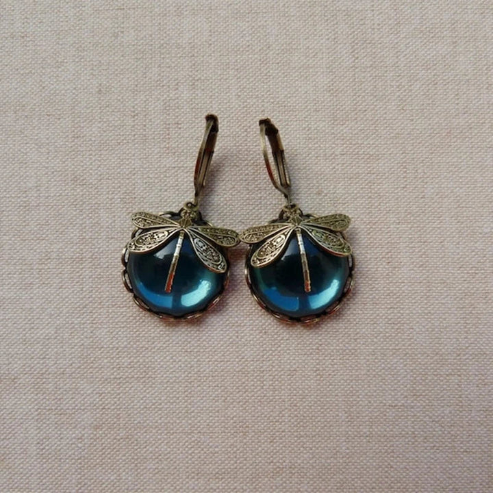 Elowen™ | Antique Crystal Dragonfly Earrings