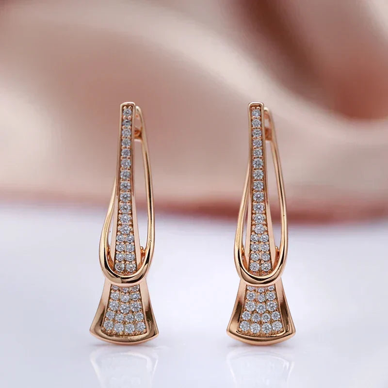 Radiant Layers Crystal Earrings | Gold