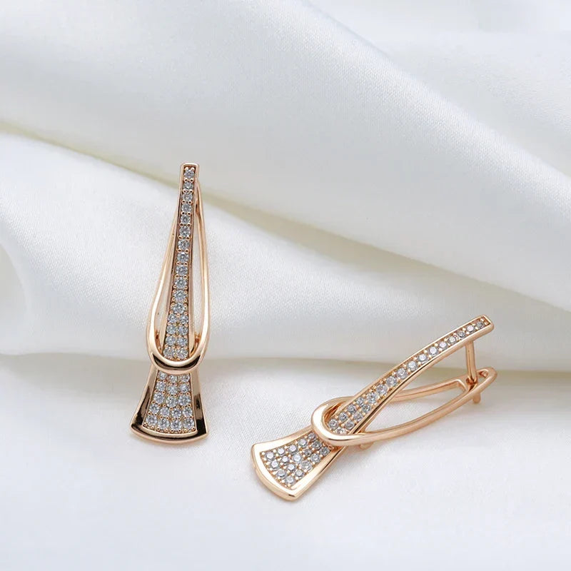 Radiant Layers Crystal Earrings | Gold