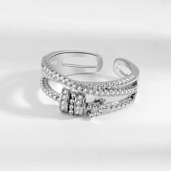 Anxiety ring with beads sterling silver