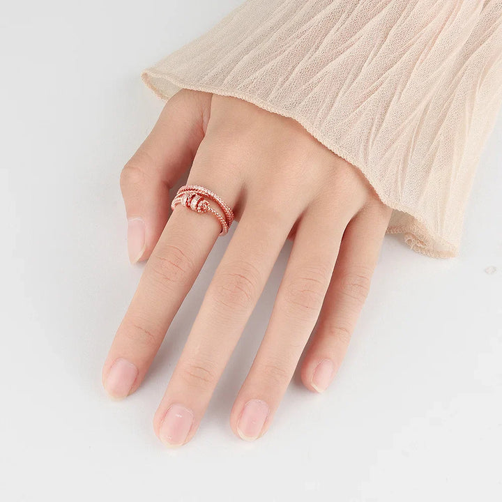 Anxiety ring with beads sterling silver