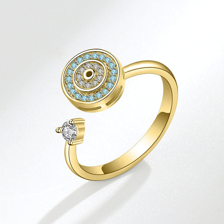 Worry ring with a Turkish evil eye sterling silver