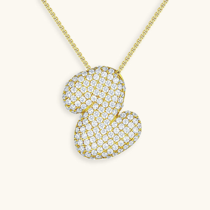 Bubble Initial Diamond Necklace