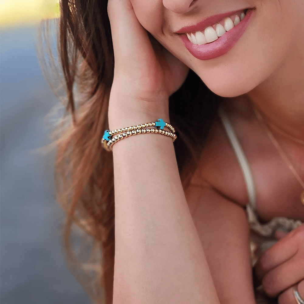 Original Design Turquoise Cross Beads Bracelet