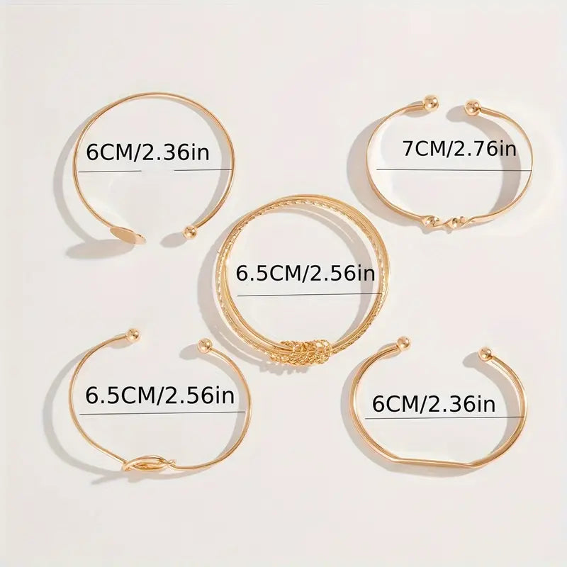 Knotted Elegance Bracelet Set | Gold