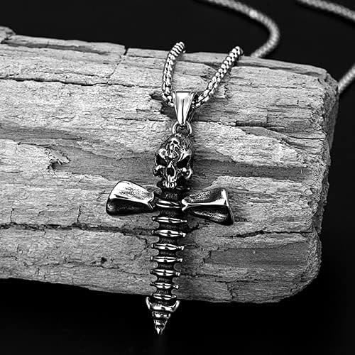 Punk Style Skull Crossbones Pendant Necklace