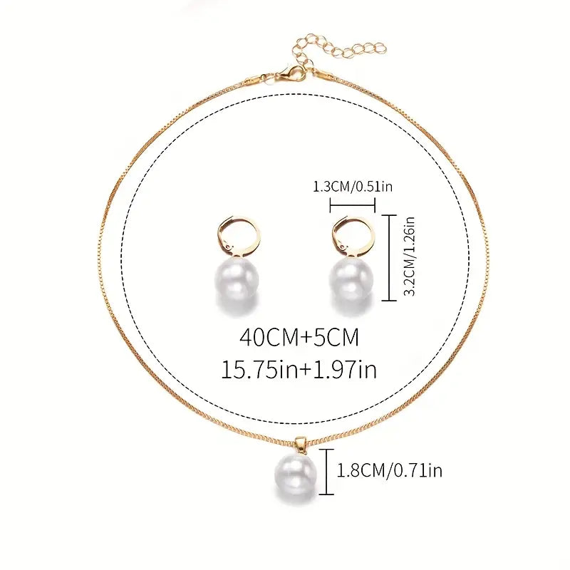 Golden Grace Pearl Jewelry Set