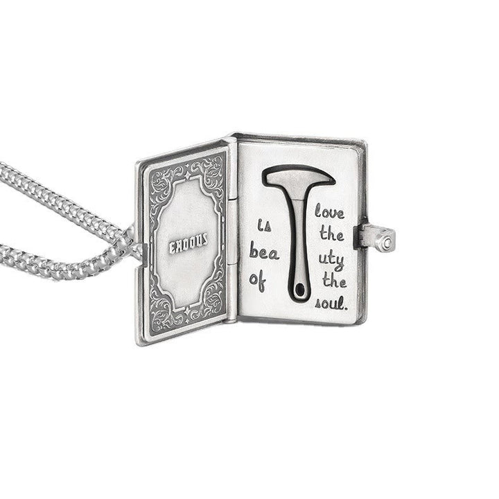 Bible with the Removable Rock Hammer Necklace