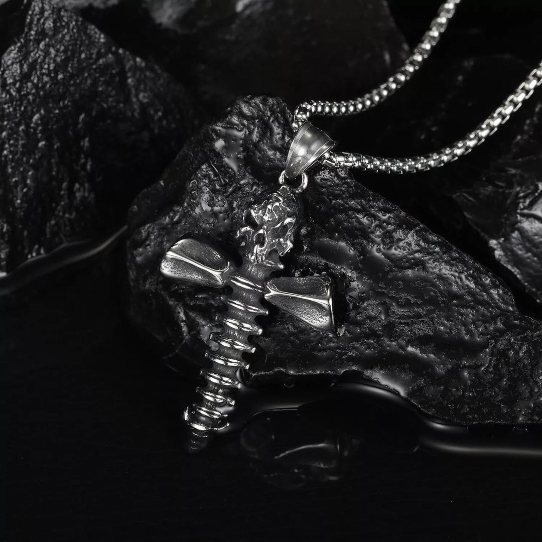 Punk Style Skull Crossbones Pendant Necklace