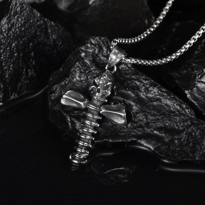Punk Style Skull Crossbones Pendant Necklace