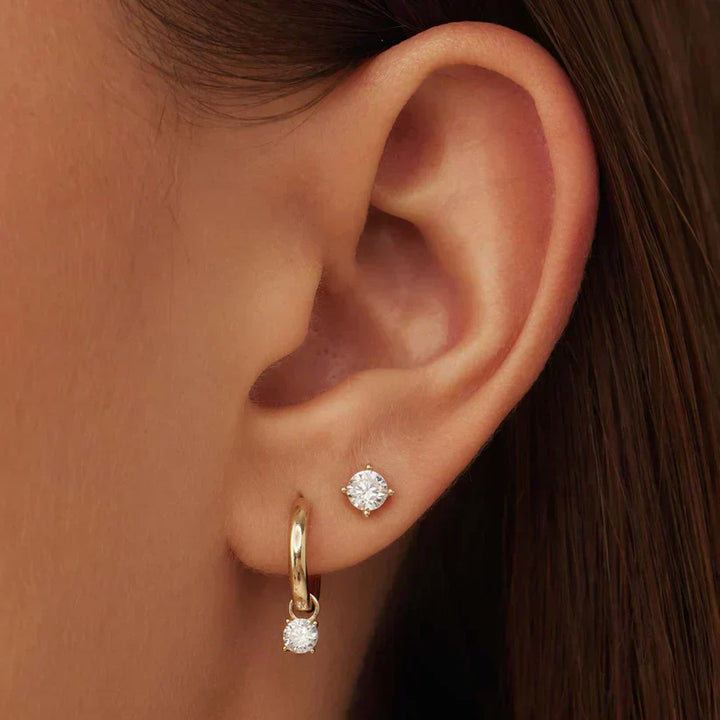 Larmes™ | Gold Stone Stud Earrings