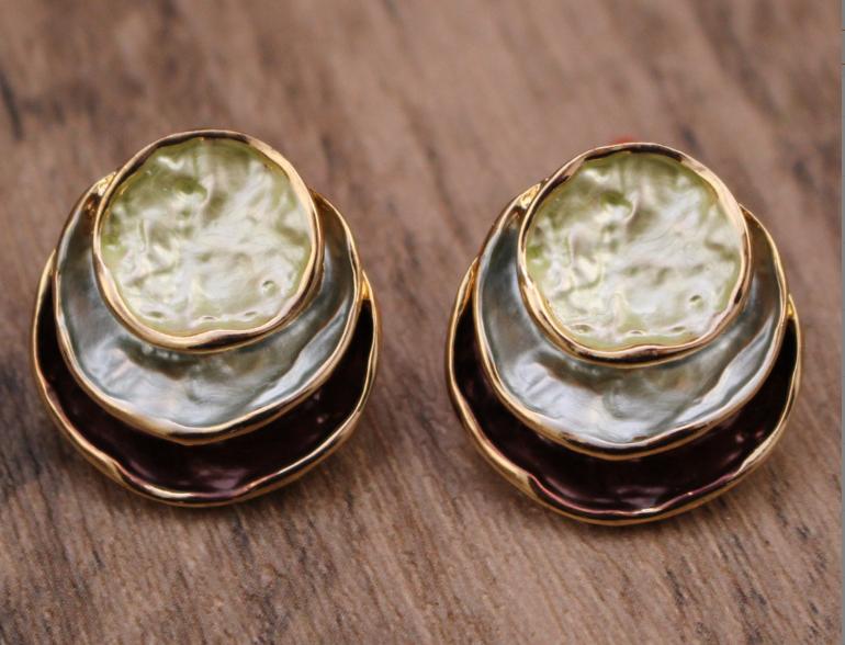 Layered Ocean Hoop Earrings