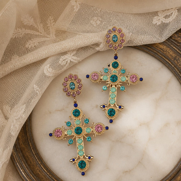 Bold Cross Statement Earrings